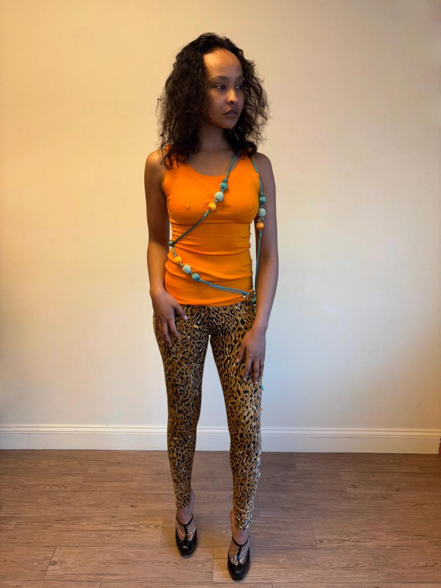 80s Norma Kamali Cheetah Print Leggings product image