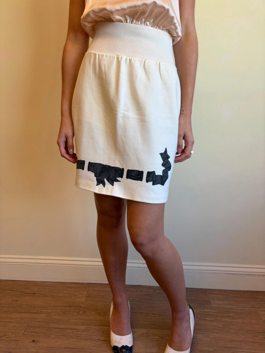 80s Chantal Thomass Trompe L'oeil Ribbon Sweat Skirt product image