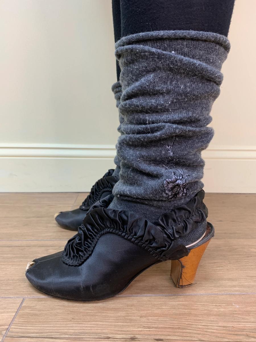 1940s Daniel Green Black Satin Shoes product image