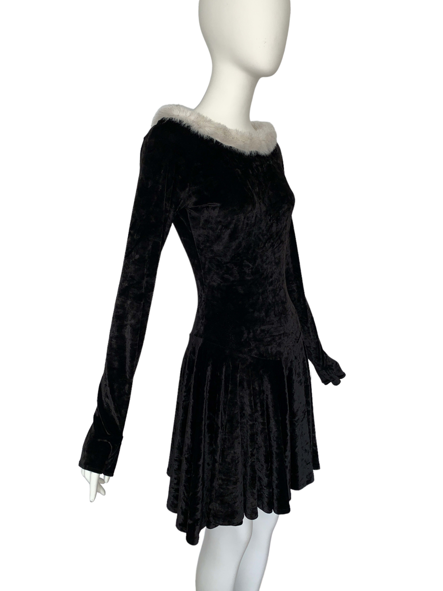 90s Norma Kamali Gloved Velvet Dress product image