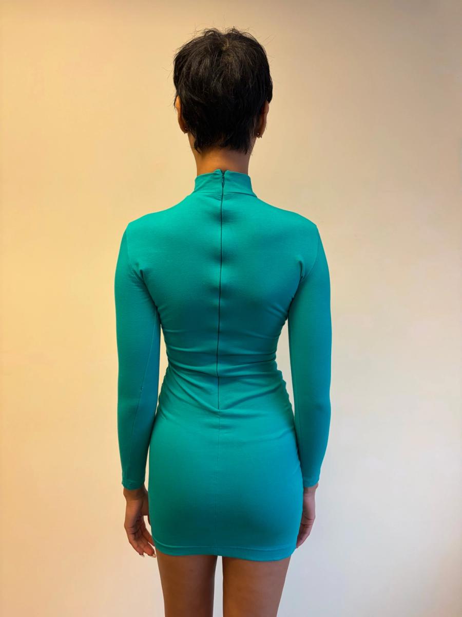 Vintage Chantal Thomass Cutout Teal Bodycon Dress product image