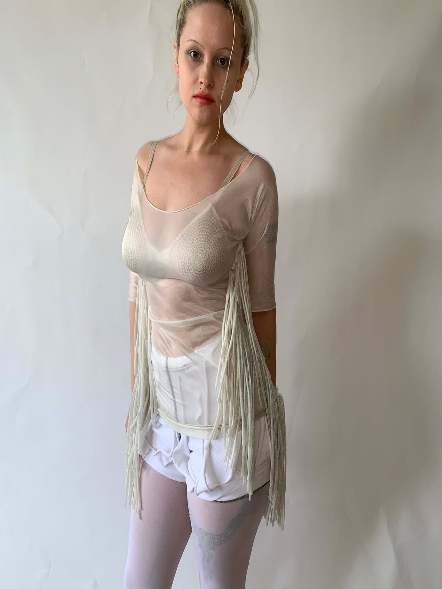 90s Pearlescent Fringe Tunic product image
