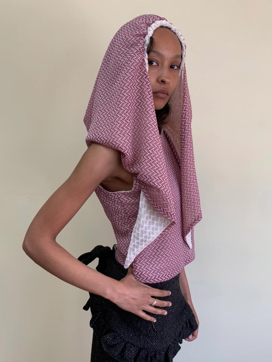 Shinichiro Arakawa Dramatic Hooded Top in Rose product image