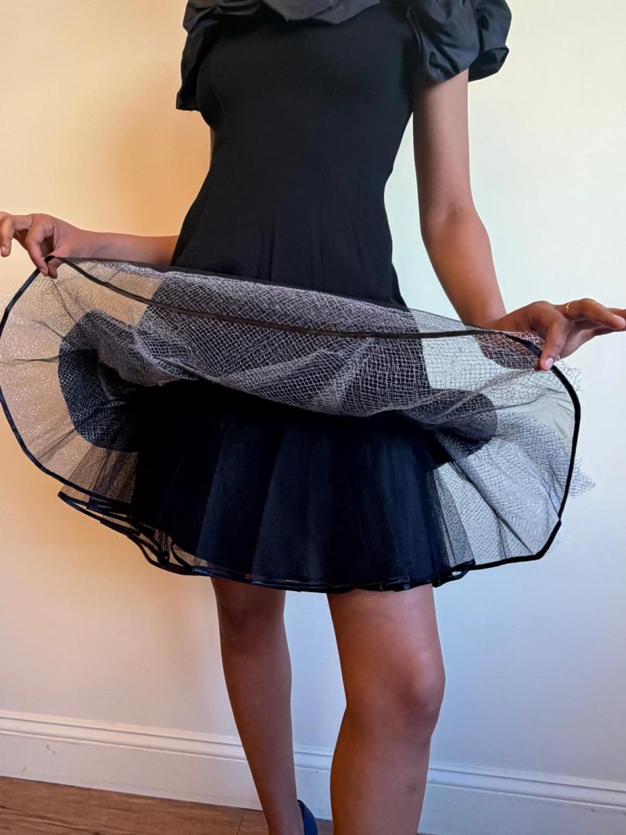 80s Atsuki Onishi Knit Dress with Crinoline and Brooches product image