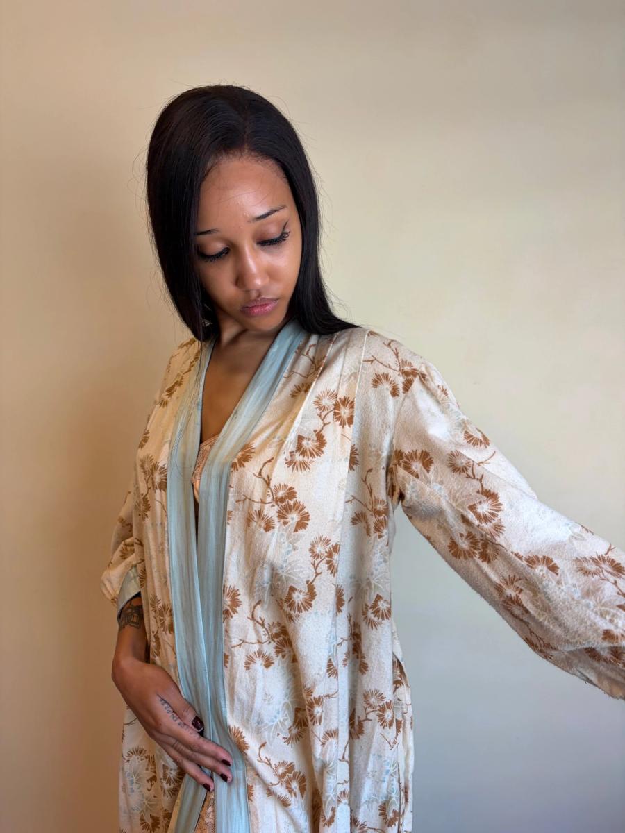 1890s or early 1900s Pastel Flannel Robe product image