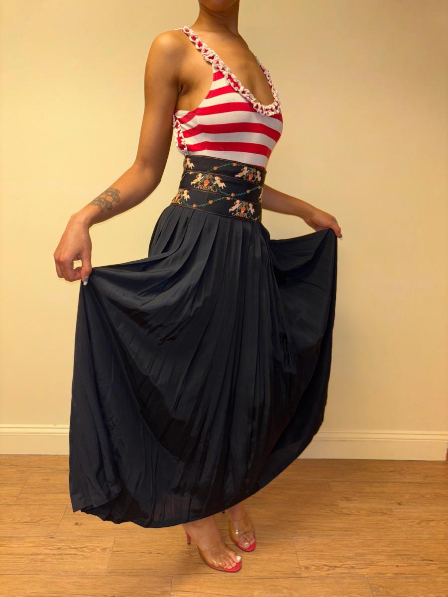 Vintage Chantal Thomass Cherub Print Maxi Skirt product image