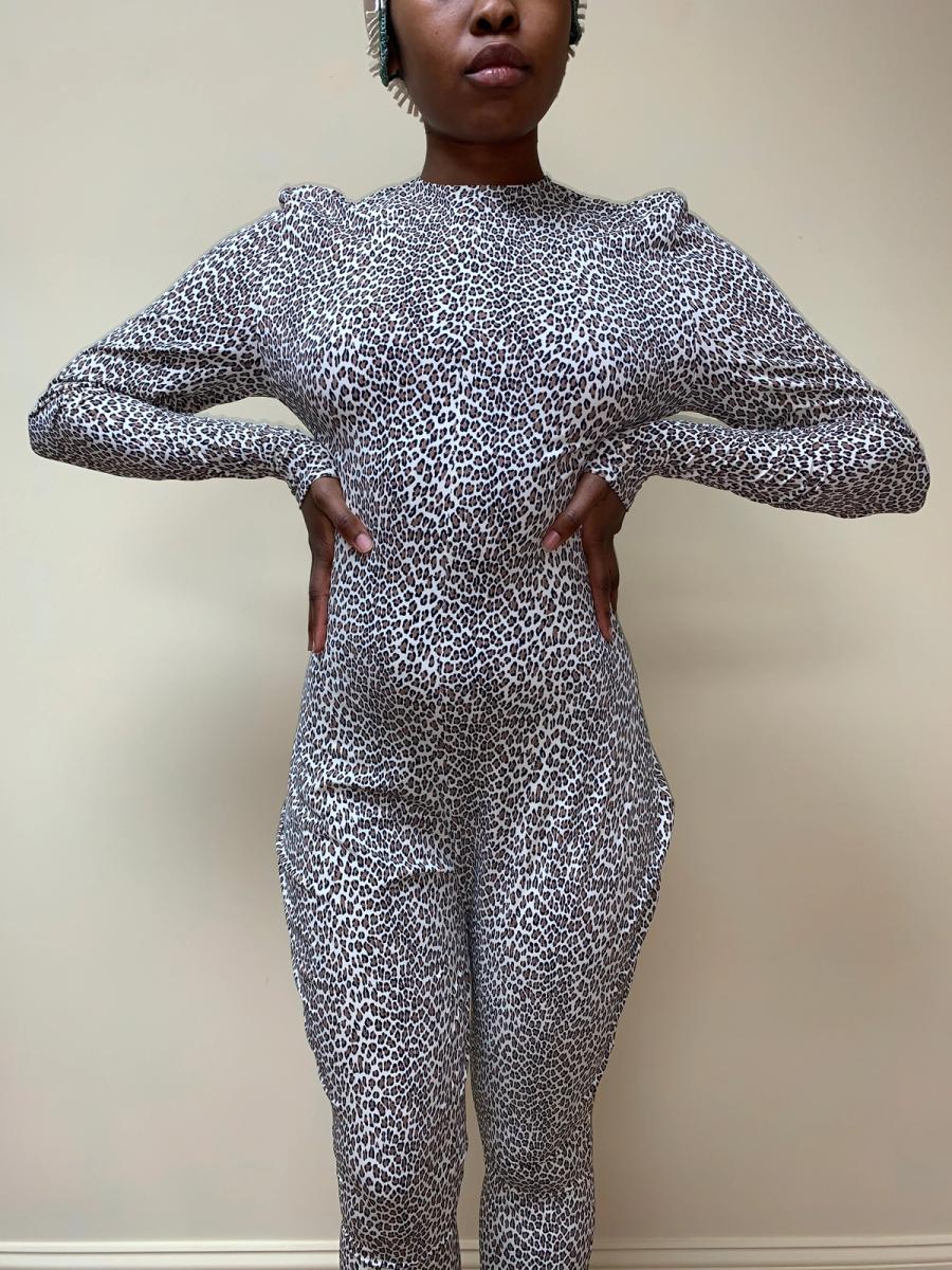 80s Norma Kamali Cheetah Print Bodysuit product image