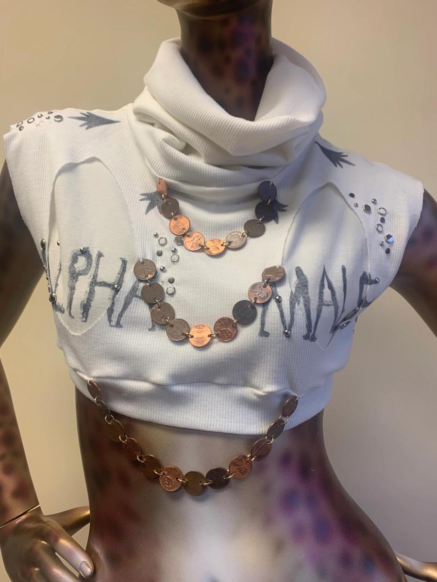 Alpha Male Cowl Neck Top With Pennies and Studding product image