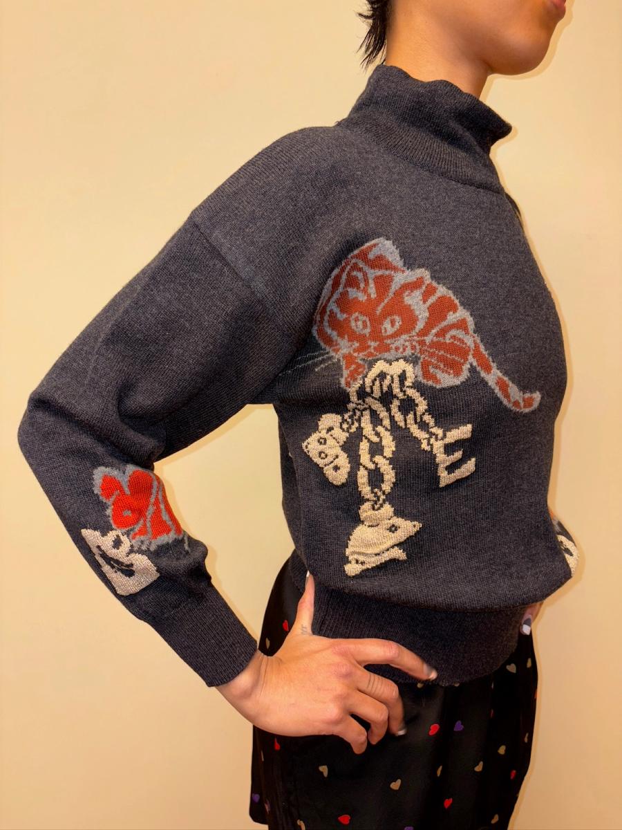80s Escada Cat and Mouse Sweater product image