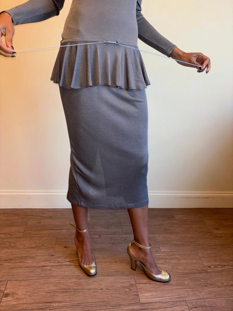 Vintage Chantal Thomass Pewter Drop Waist Ruffle Dress  product image