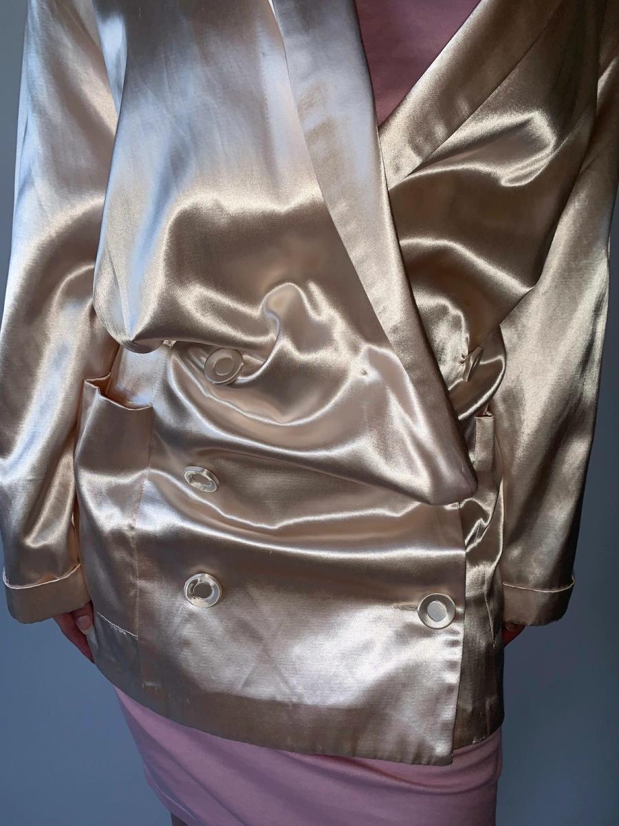 1980s Norma Kamali Slouchy Satin Blazer  product image