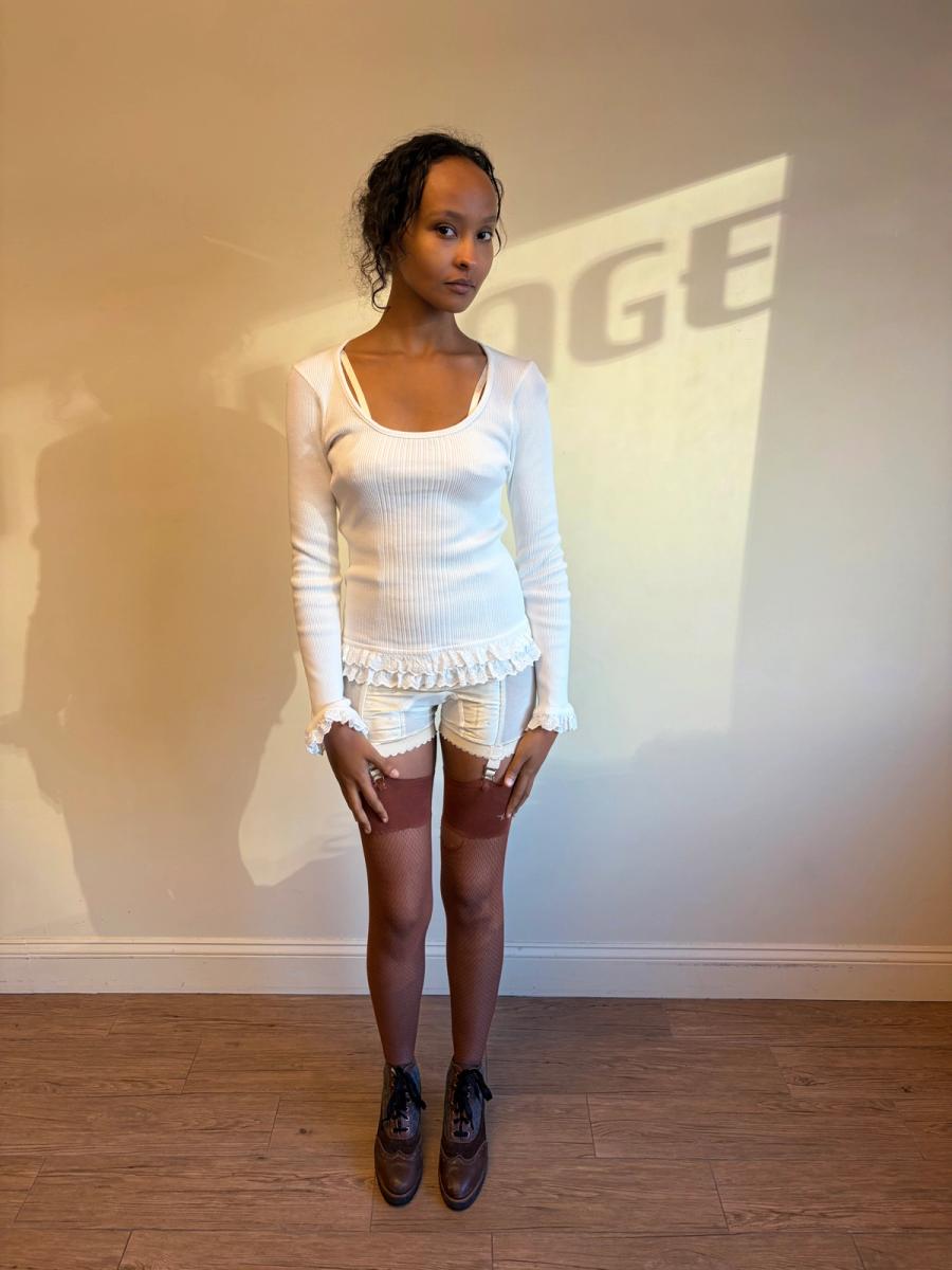 Chantal Thomass Suite Ribbed Longsleeve Eyelet Trim product image