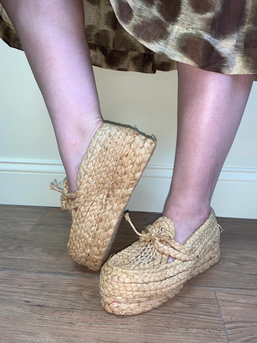 1930/40s French Raffia Platforms 