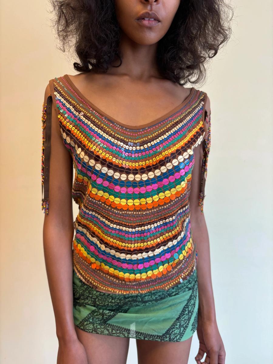 Italian Top with Beaded Sleeves product image