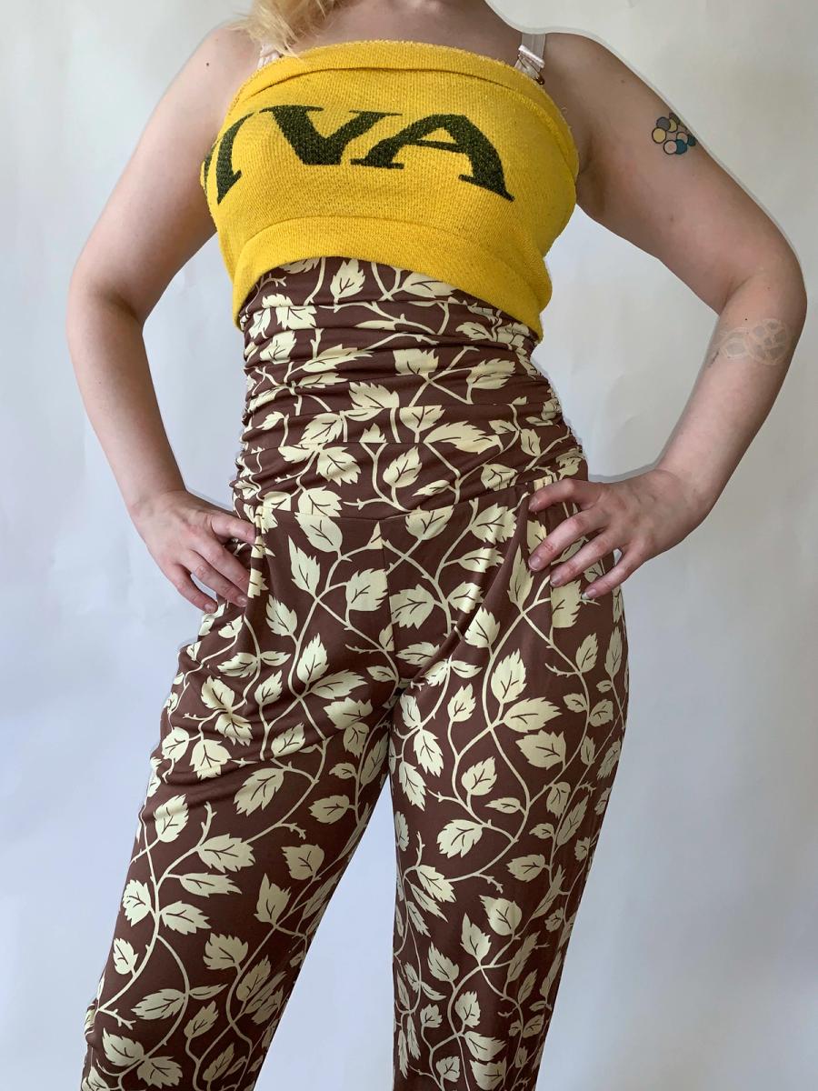 Norma Kamali OMO Giraffe/Vine Print High Waist Pants product image