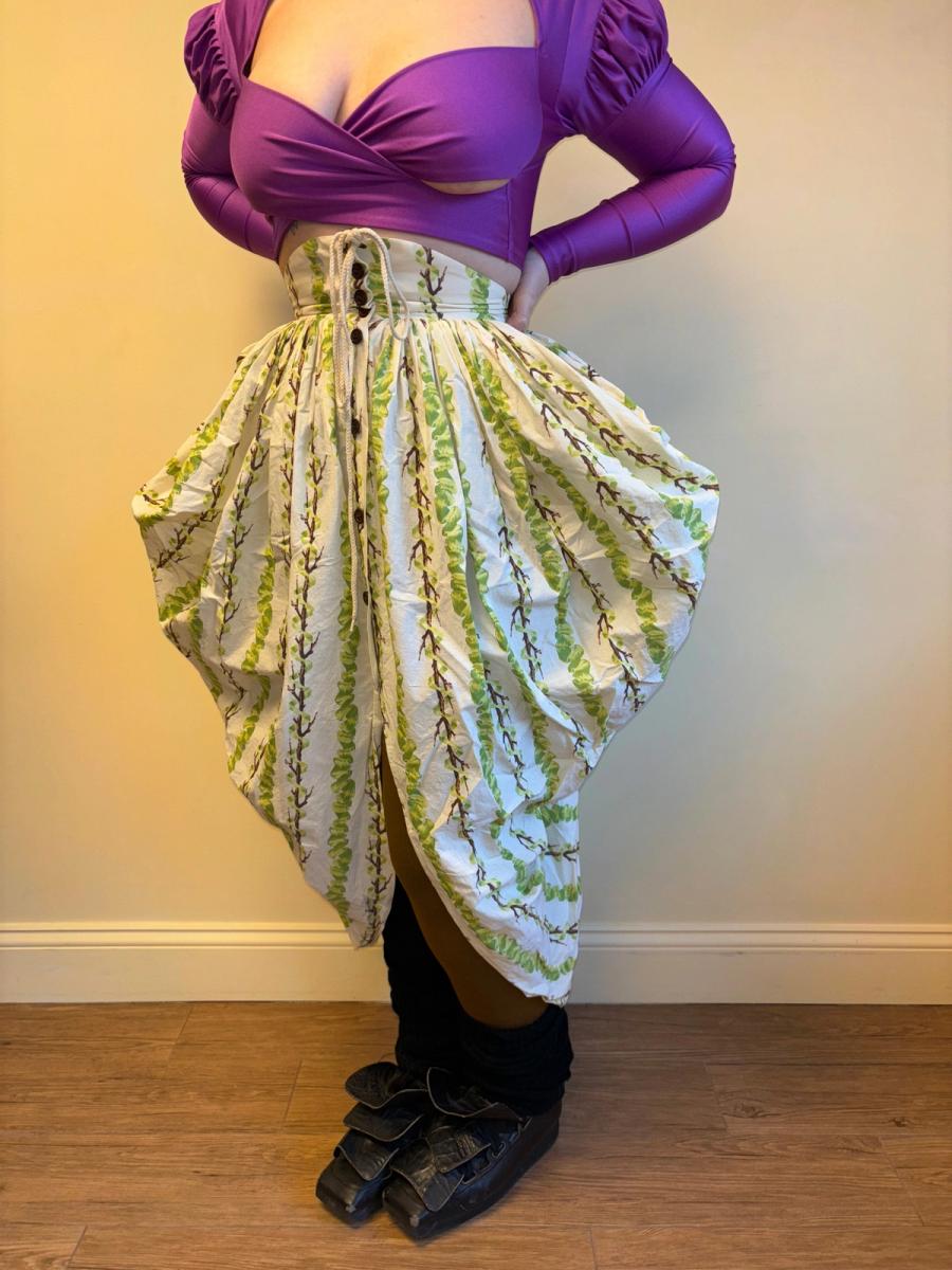 Vintage Chantal Thomass Ribbon and Leaf Print Voluminous Skirt product image