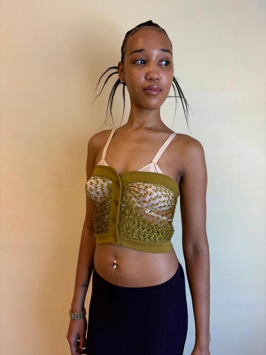 1991 Romeo Gigli Draped Netting Tube Top product image