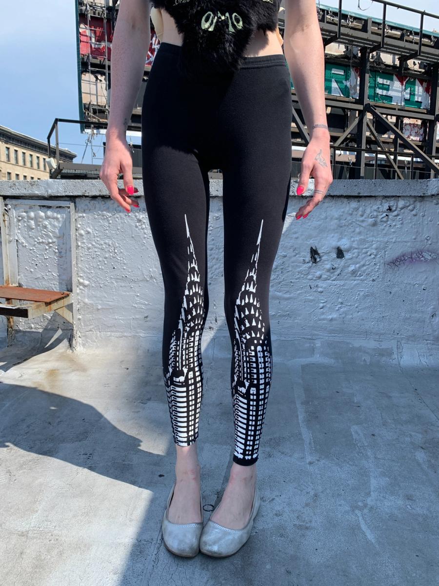 Chrysler Building & Anatomical Leopard Print Leggings product image