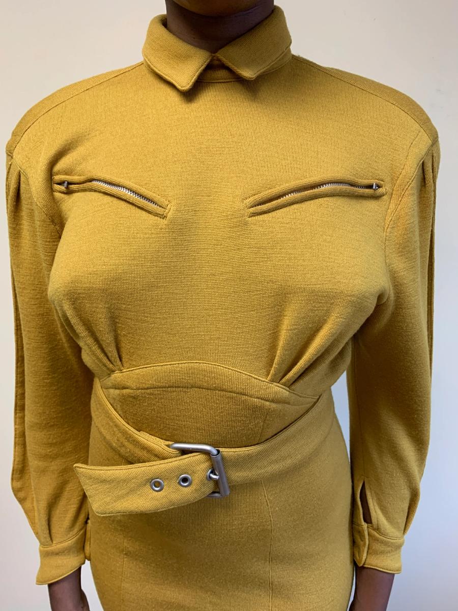 80s Thierry Mugler Knit Belted Dress product image