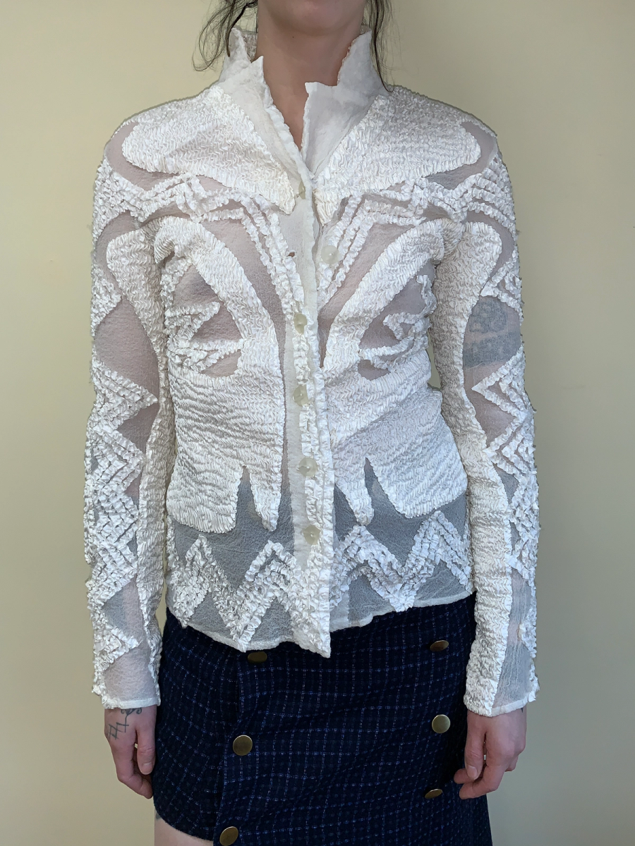 90s Yoshiki Hishinuma White Sculptural Top product image