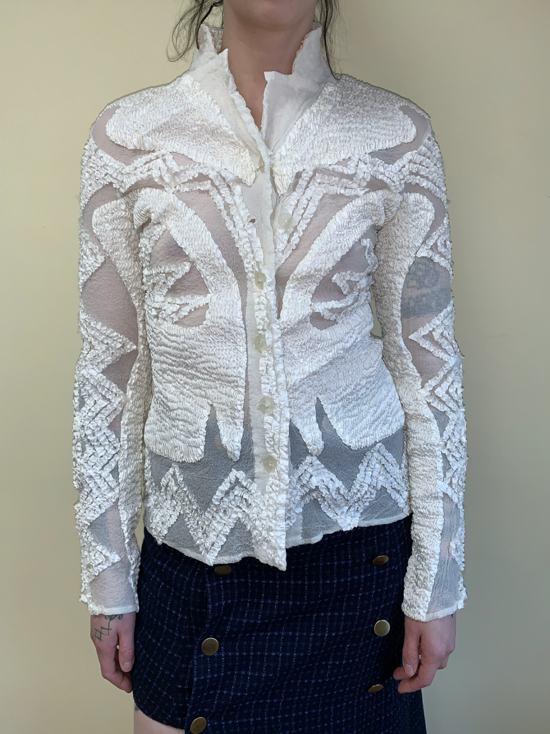 90s Yoshiki Hishinuma White Sculptural Top 90s Yoshiki Hishinuma White Sculptural Top
