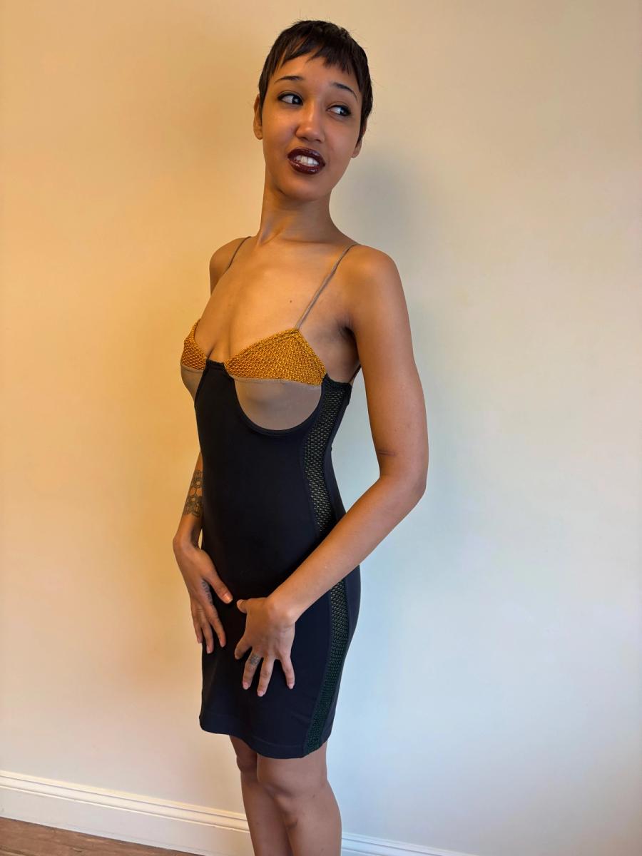 80s Junior Gaultier Crochet Bodycon Dress product image