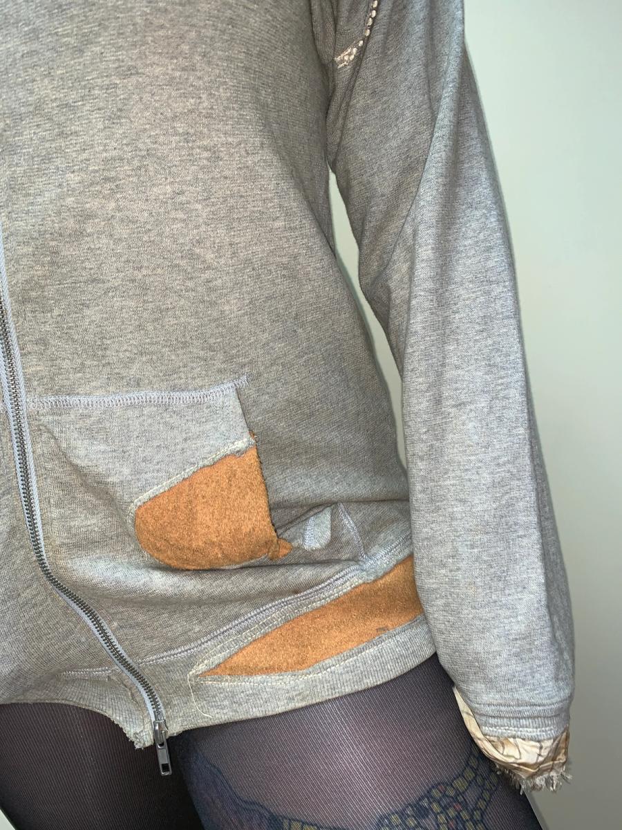 Yeah Right!! Patchwork Gray Sweatshirt product image