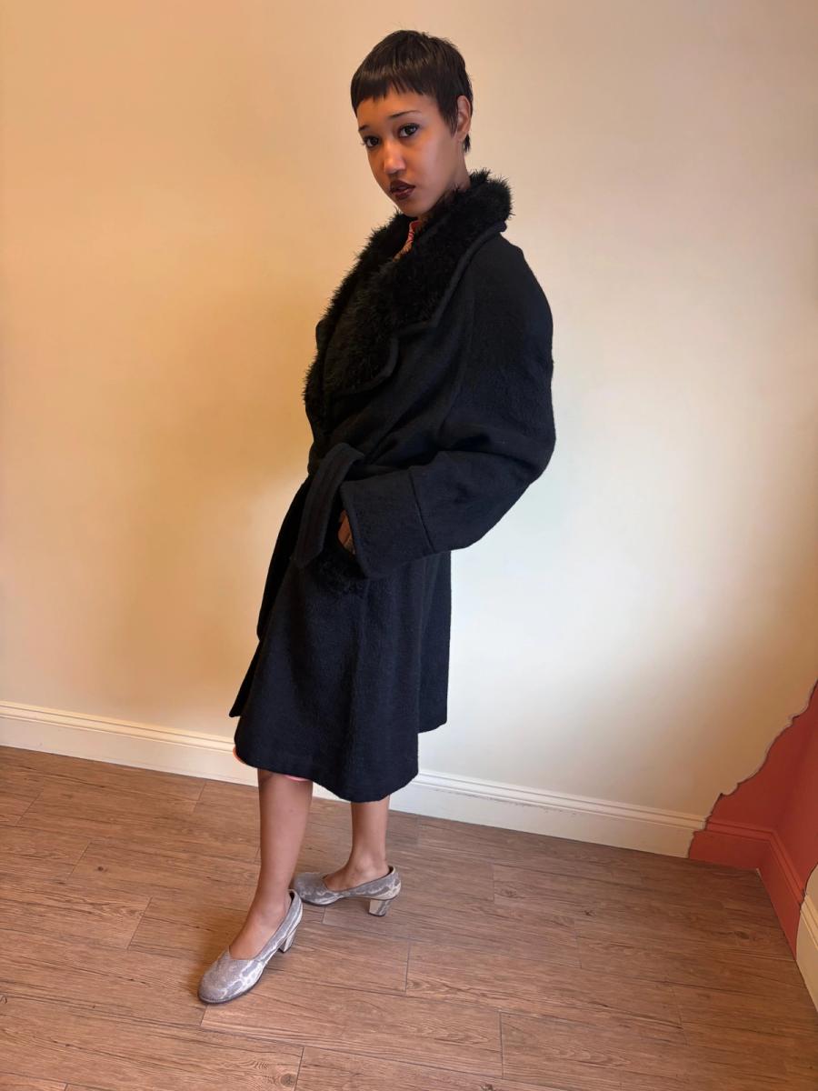 Vintage Chantal Thomass Mohair and Marabou Trench Coat product image