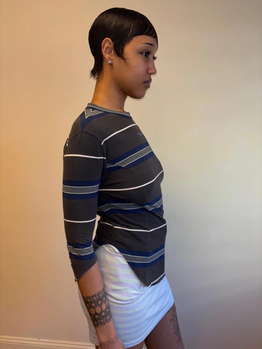 90s Striped Orb Quarter Length Sleeve Shirt product image