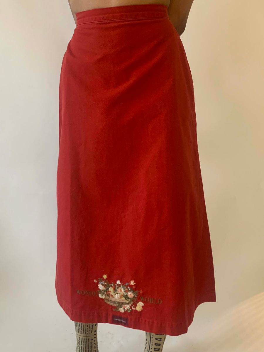 Wonderful World by Kaneko Isao Apron Skirt with Rich Embroidered Basket product image