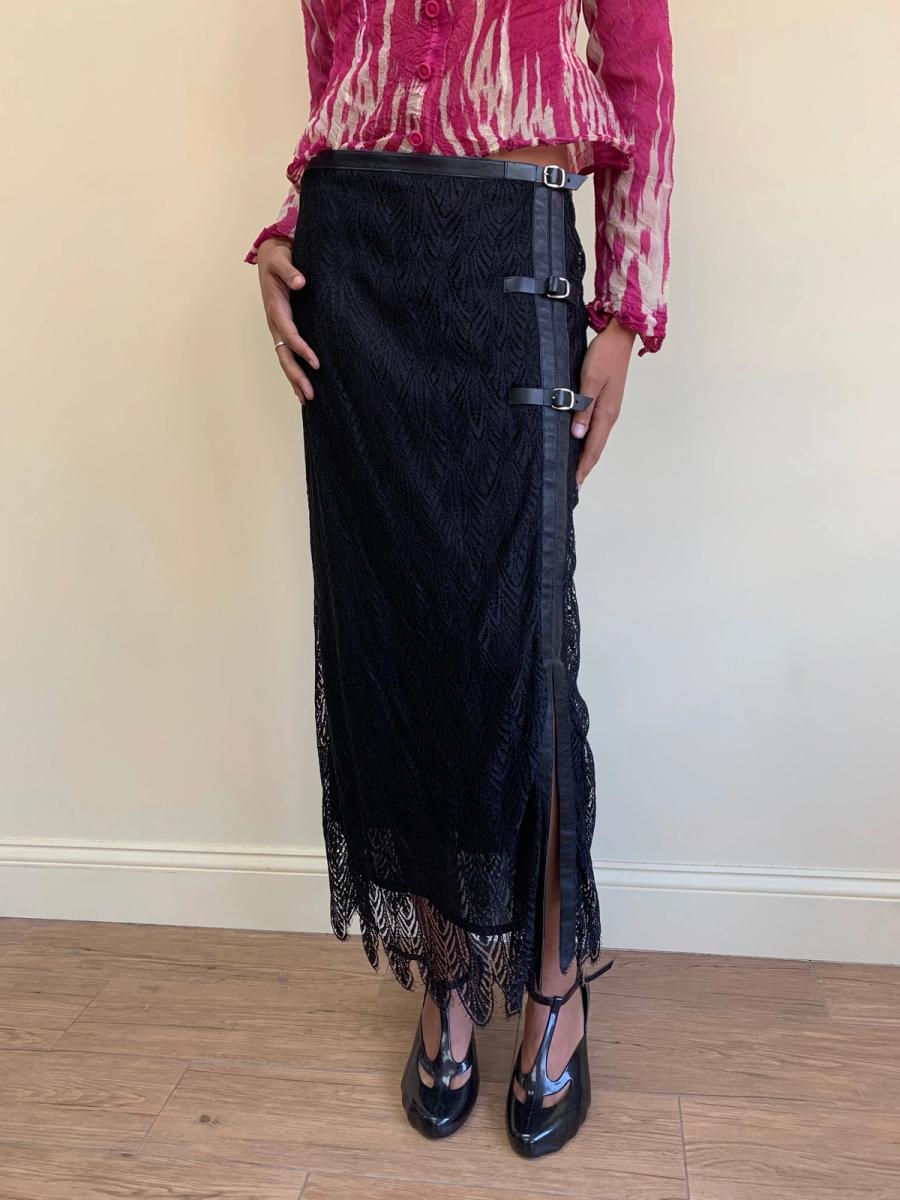 Anna Molinari Leather and Lace Skirt product image