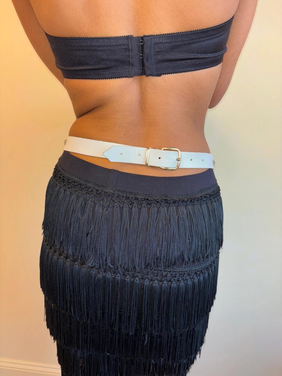 80s French Rhinestone Feather Belt product image