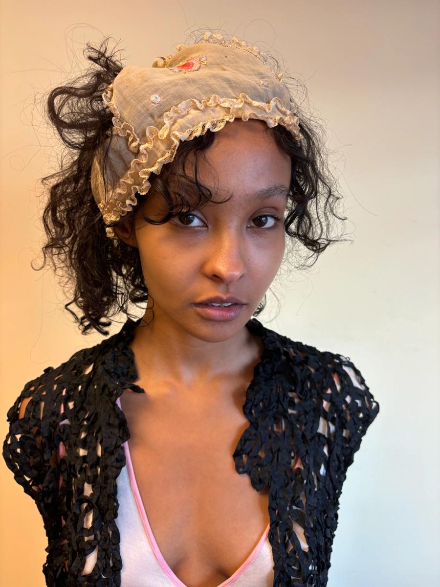 Arts & Crafts Era Embroidered Boudoir Cap product image