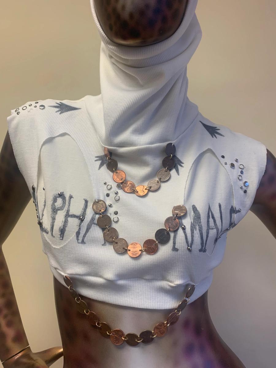 Alpha Male Cowl Neck Top With Pennies and Studding product image