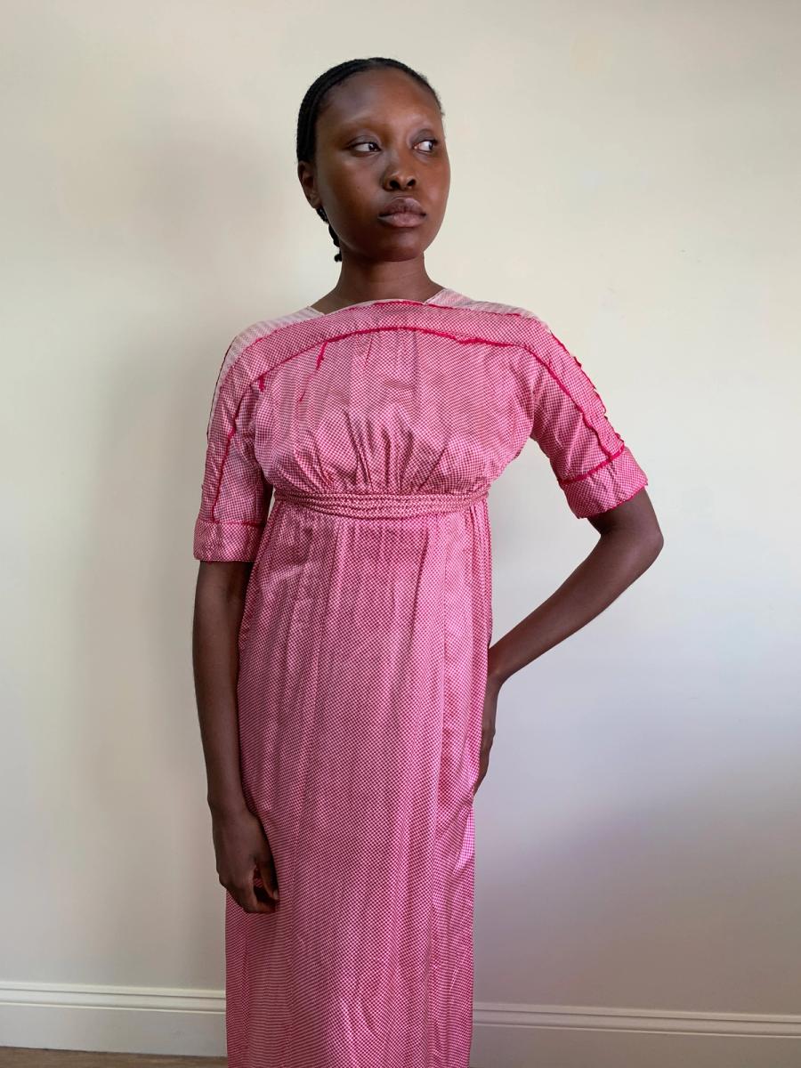 1910 Hot Pink Dotted Dress product image