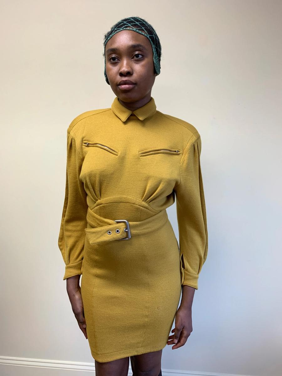 80s Thierry Mugler Knit Belted Dress product image