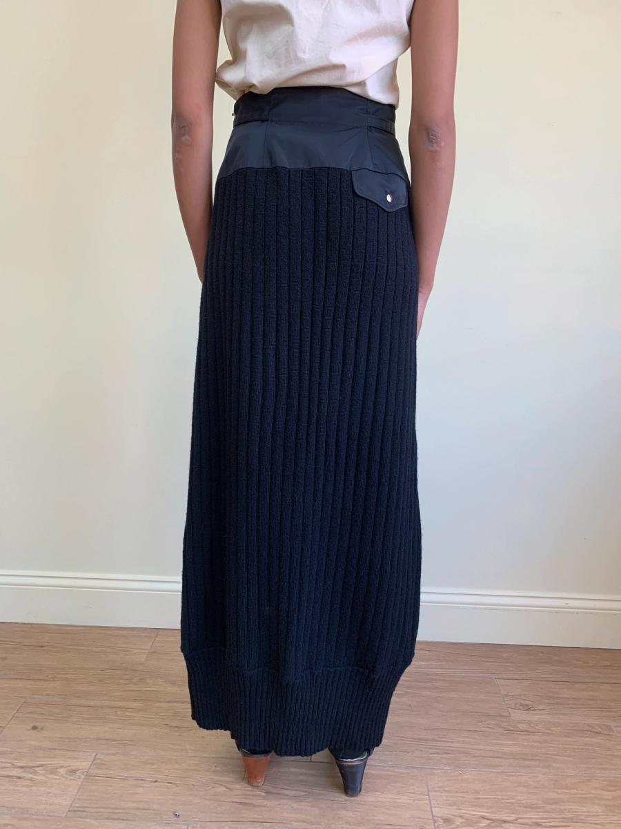 90s Atsuro Tayama Knit Maxi Skirt with Cinching Belt  product image