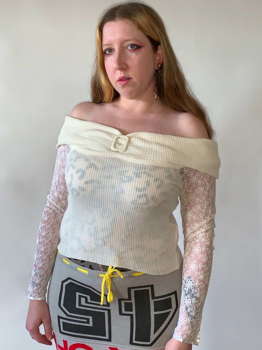 80s Atsuki Onishi White Lace Top product image