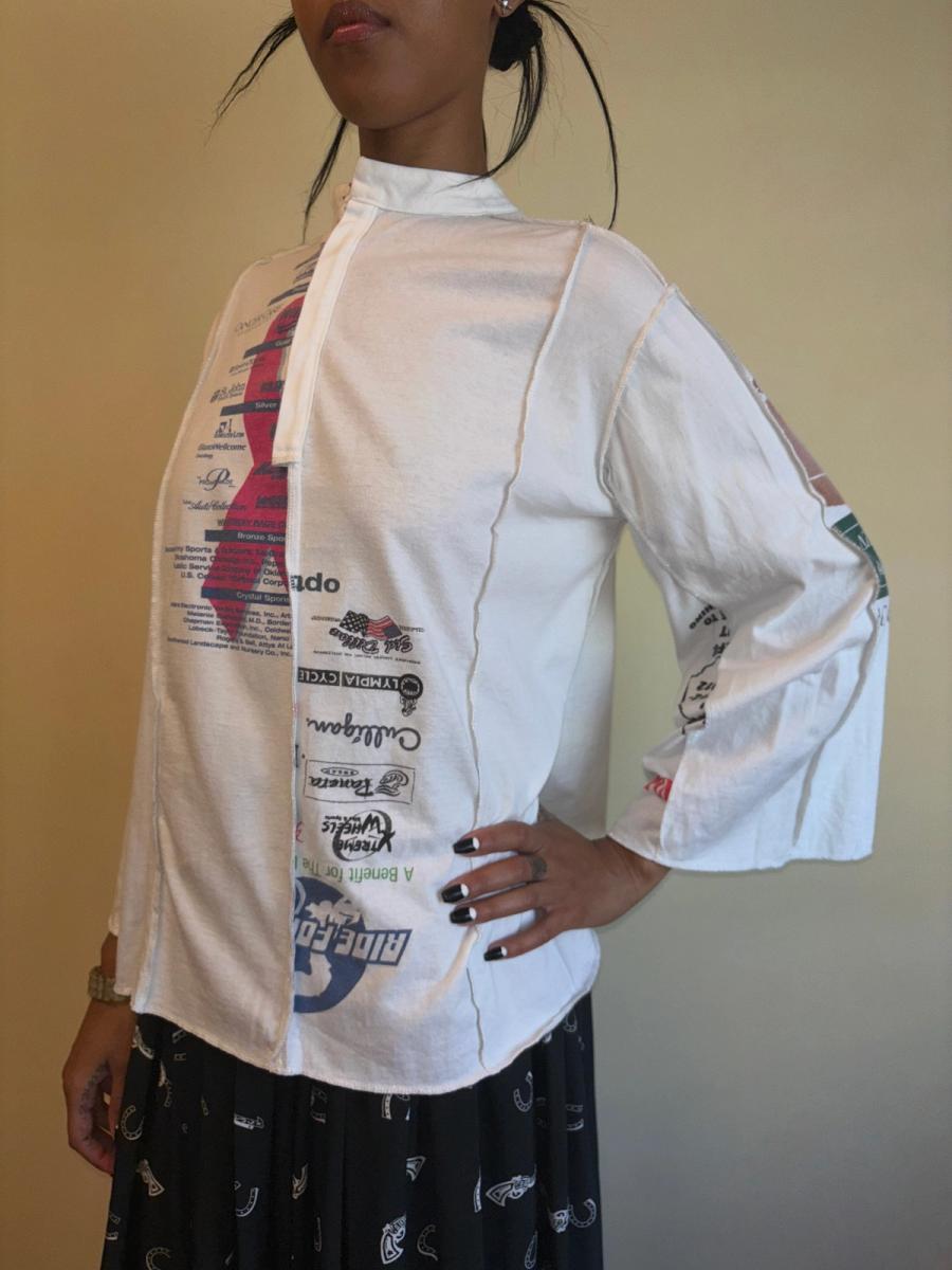 Patchwork T-shirt Paneled Top product image