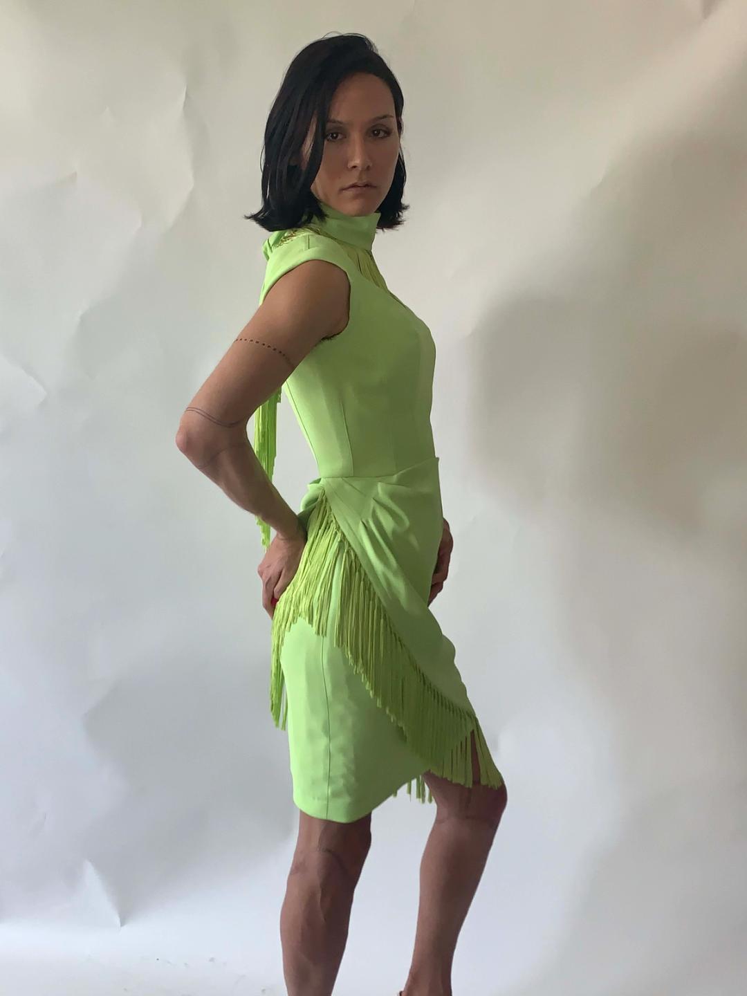 1990s Thierry Mugler Fringe "Tie" Dress 1990s Thierry Mugler Fringe "Tie" Dress