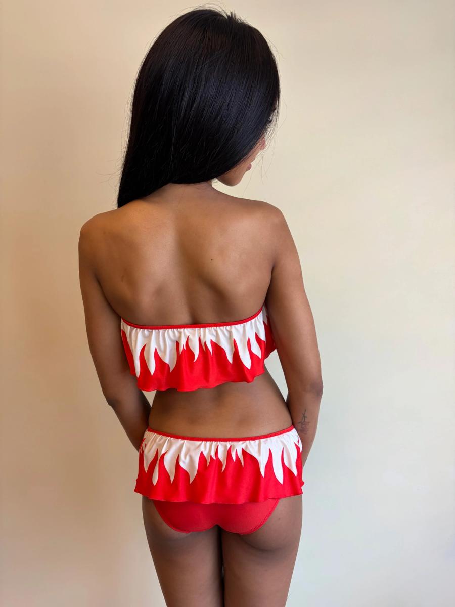 Vintage YSL Flame Bandeau Bikini product image