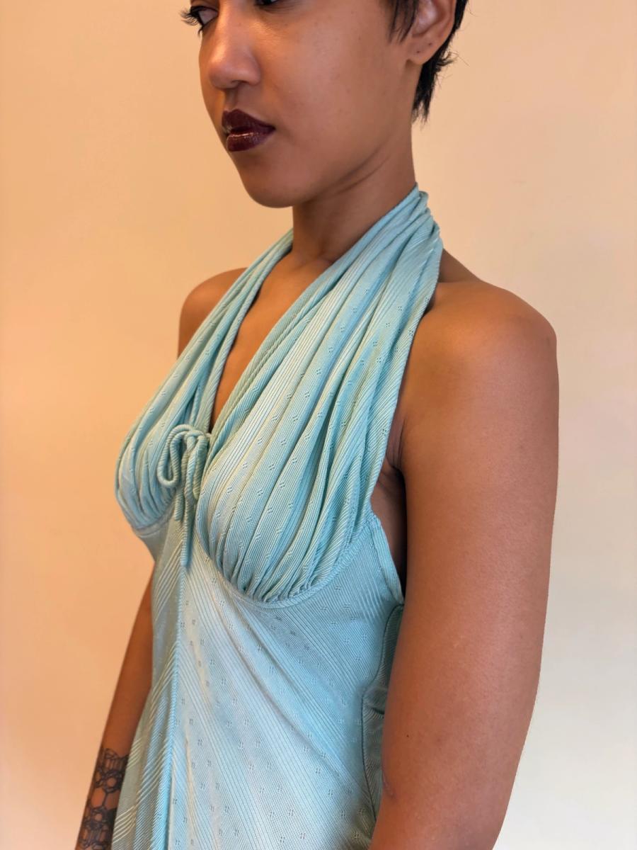 Vintage Chantal Thomass Aqua Halter Romper product image