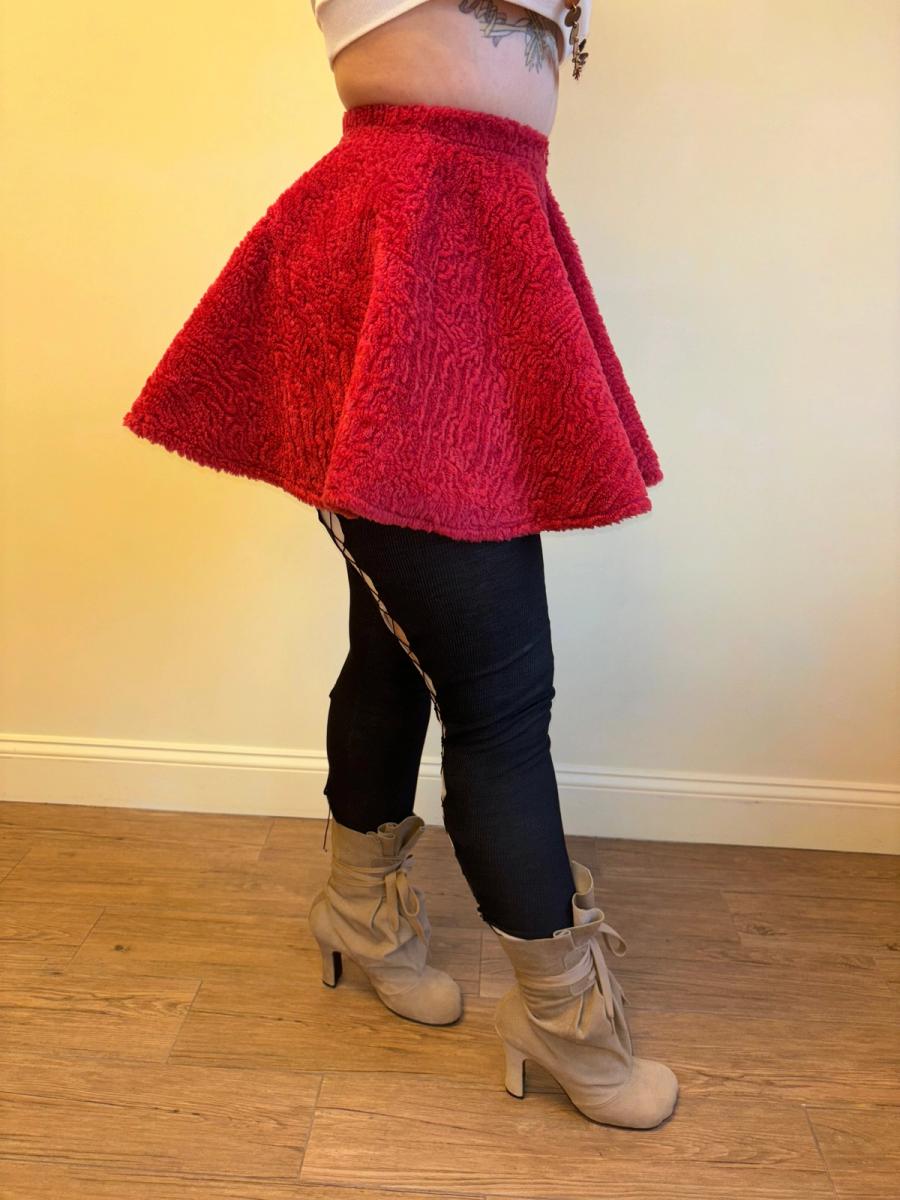 Vintage Chantal Thomass Red Faux Fur Skirt product image
