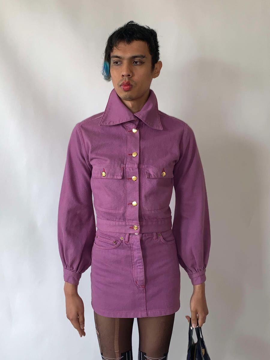 90s Vivienne Westwood Fuschia Denim Set product image