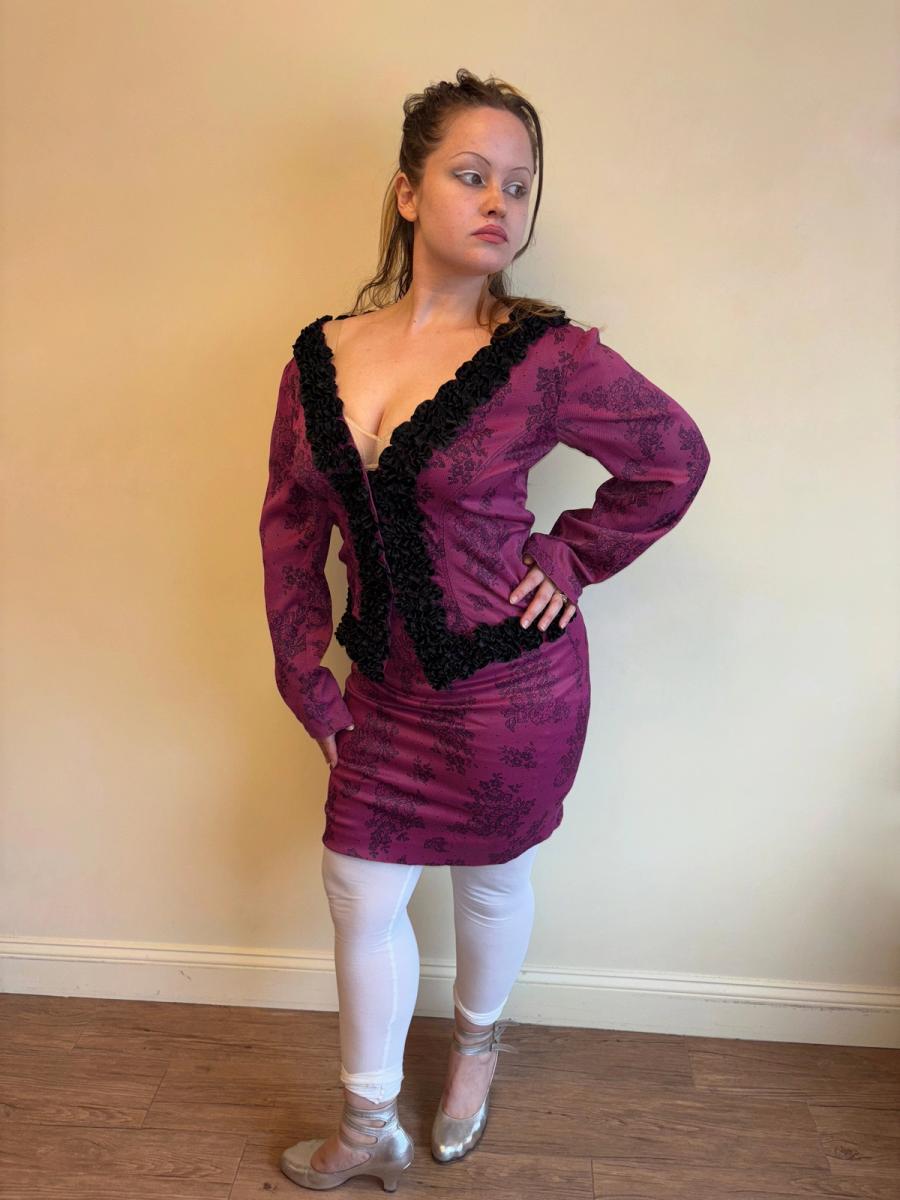 Vintage Chantal Thomass Hot Pink Lace Print Suit product image