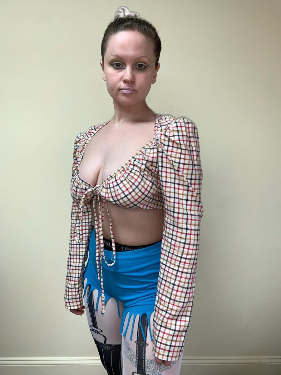 90s Vivienne Westwood Gold Label Checked Plaid Wrap Top  product image