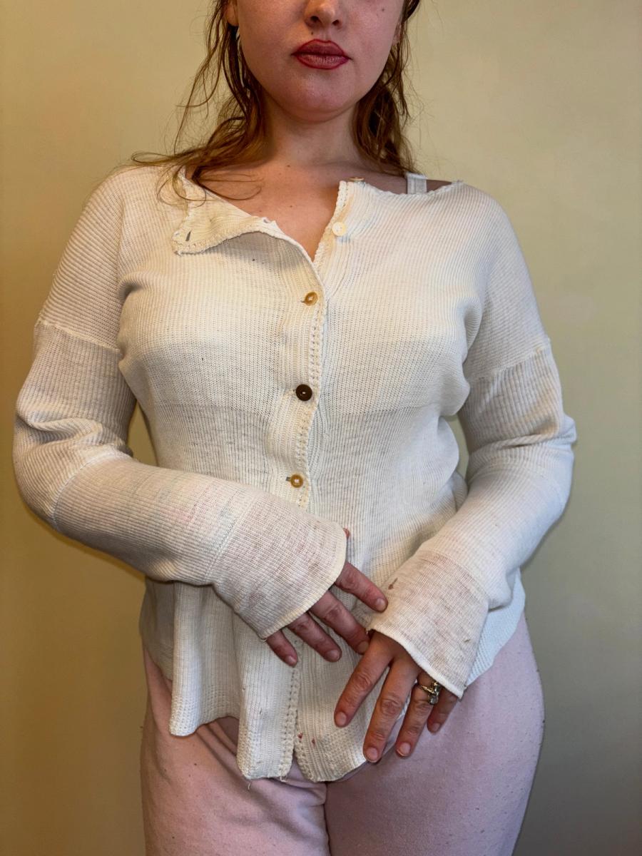 Rare French Antique Cotton Cardigan product image