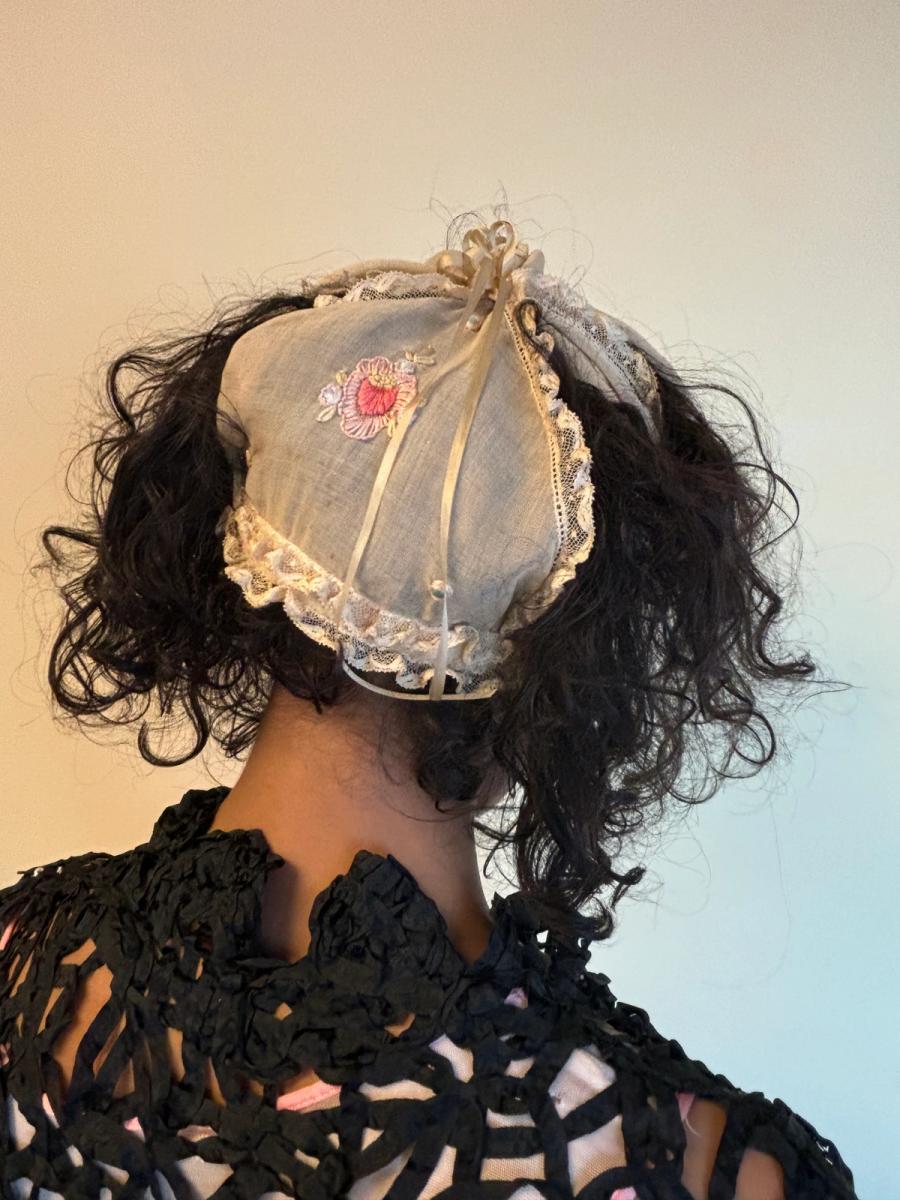 Arts & Crafts Era Embroidered Boudoir Cap product image