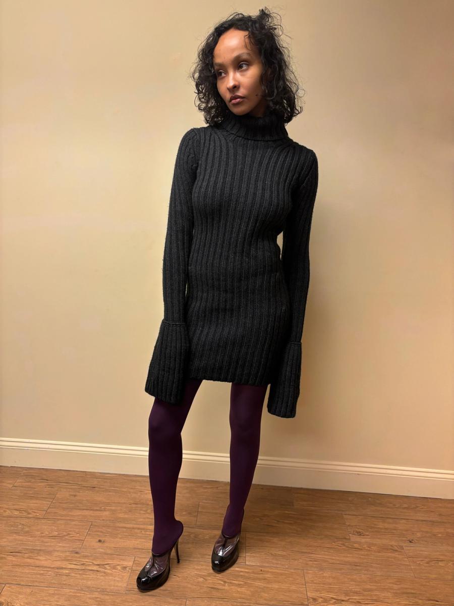 90s Yohji Yamamoto Black Knit Dress product image