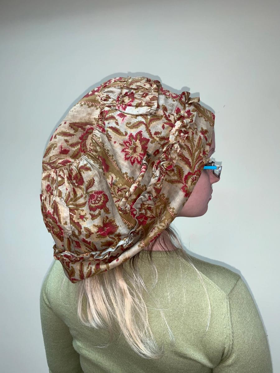 1800s Printed Fabric Slouchy Hat 